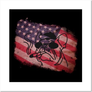 Best Dog Dad Ever American Flag Posters and Art